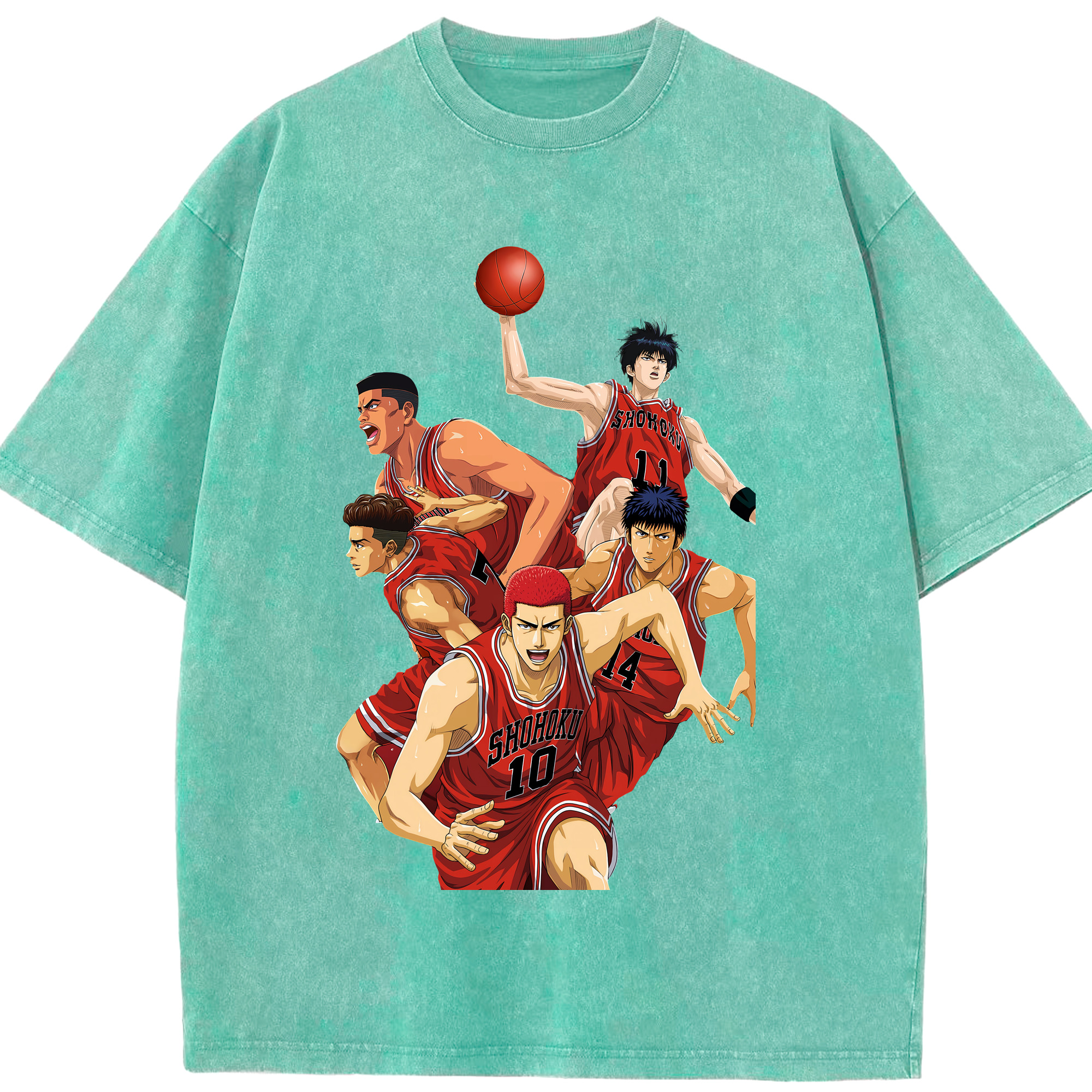 （画像用） SLAM DUNK／スラムダンク 綿100% ヴィンテージ風 半袖Tシャツ（フロントプリント）